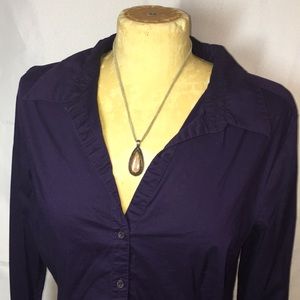 H&M 💖Women' deep purple long sleeve shirt size 14